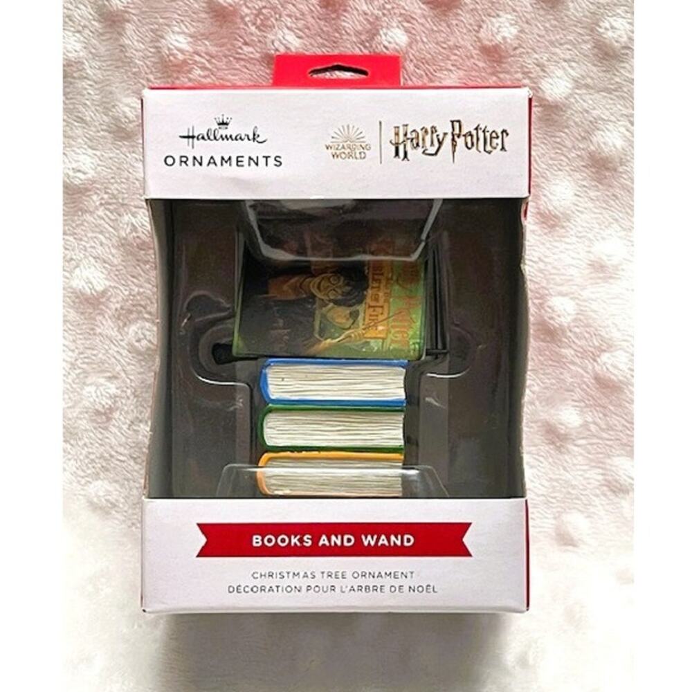 Hallmark 2024 Wizarding World Harry Potter Books & Wand Christmas Ornament-NIB